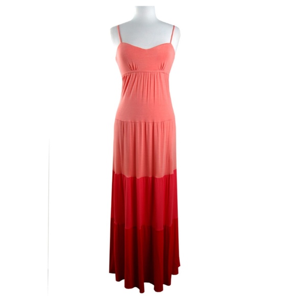 London Times Dresses & Skirts - Spaghetti Strap Maxi Dress (LT6844/MELON)